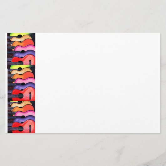 多色のなギターの文房具 便箋 (正面)