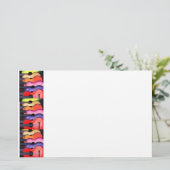 多色のなギターの文房具 便箋 (スタンド正面)