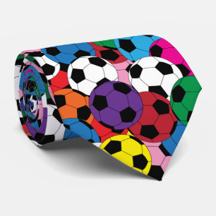多色のなサッカーボールのコラージュ- 1つの側面 ネクタイ