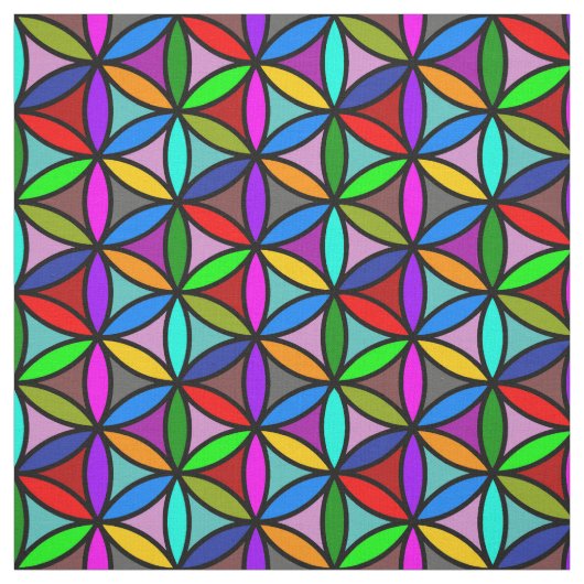 多色のな人生の継ぎ目が無いパターンの花- ファブリック (見本)