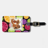 多色のな柑橘類は|あなたの写真を加えます ラゲッジタグ (正面横)