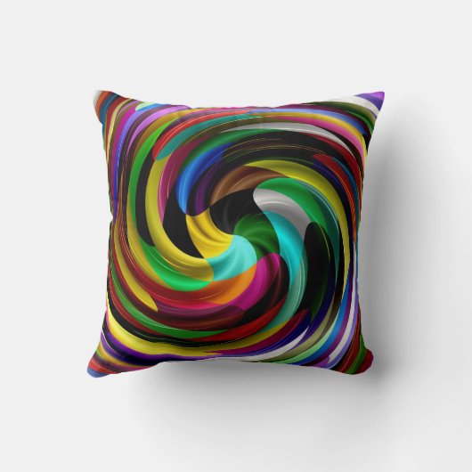 多色のな渦巻のレトロの芸術のデザインの抽象芸術 クッション (裏面)