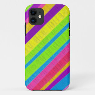 多色のな絵画は縞で飾ります iPhone 11 ケース