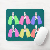多色のな肺--呼吸療法士のデザイン マウスパッド (マウス)