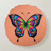 多色のな蝶 ラウンドクッション (正面)