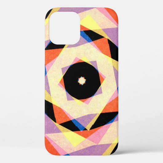 多色のひし形ストライプのの背景ジャッグ Case-Mate iPhoneケース (裏面)