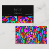 多色のステンドグラス モザイク抽象アート 名刺 (正面/裏面)