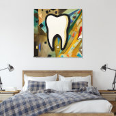 多色のニヤニヤ キャンバスプリント (インサイチュ (寝室))
