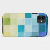 多色のピクセル化された正方形を持つ横 Case-Mate iPhoneケース (裏面(横))