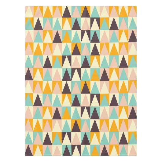多色の三角形の幾何学模様 テーブルクロス (正面)