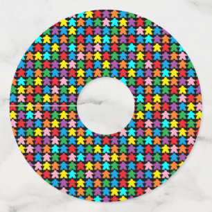 多色の斑点 ワイングラスタグ