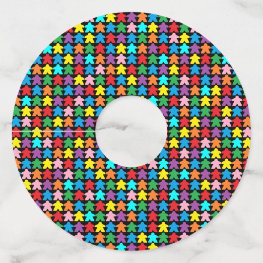 多色の斑点 ワイングラスタグ (正面)