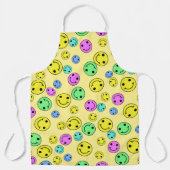 多色の笑顔顔 エプロン (正面)