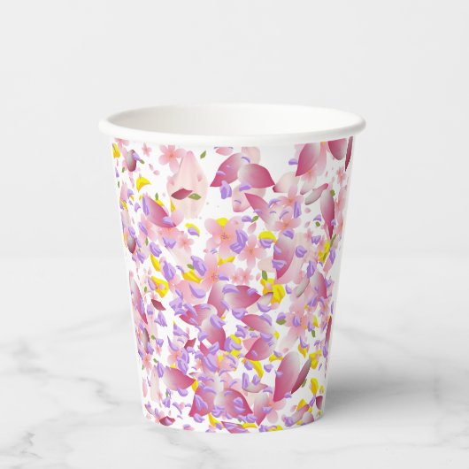 多色の花びらの祭典 紙コップ (正面)