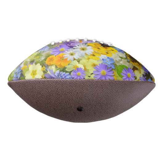 多色の花柄背景パターン アメリカンフットボール (回転270)