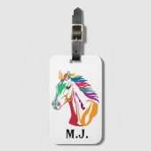 多色の馬 ラゲッジタグ (正面縦)