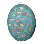 多色の魚のテール ダーツボード (正面右)