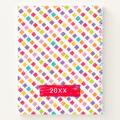 多色クレヨン四角形パターン ノートブック (裏面)