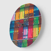多色コマーシャル建物詳細 ラージ壁時計 (傾斜)