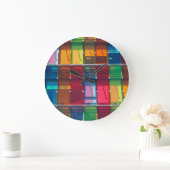 多色コマーシャル建物詳細 ラージ壁時計 (ホーム)