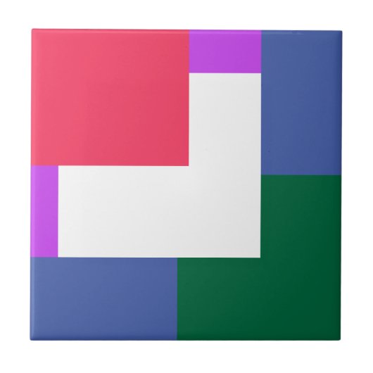 多色セラミックタイル、小（4.25 x 4.25インチ） タイル (正面)