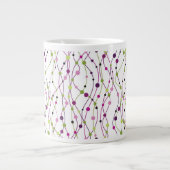 多色ドット背景 ジャンボコーヒーマグカップ (正面)
