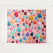 多色ハート模様 タペストリー (正面(横))