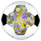 多色フローラ背景模様サッカーボール サッカーボール (回転)