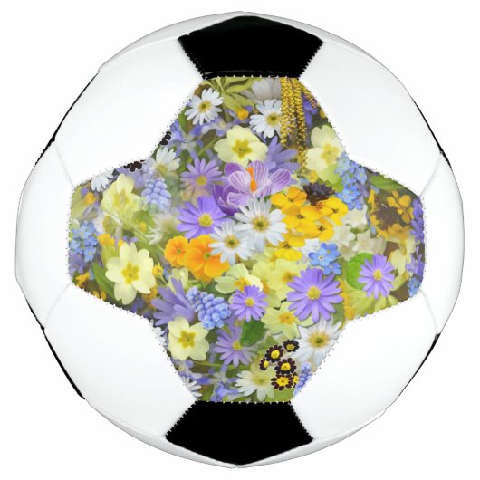 多色フローラ背景模様サッカーボール サッカーボール (正面)
