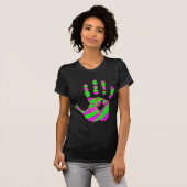 多色刷りのネオンHandprint Tシャツ (正面フル)