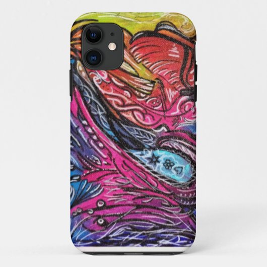 多色刷りの背景の白くおよび黒い詳細 Case-Mate iPhoneケース (裏面)