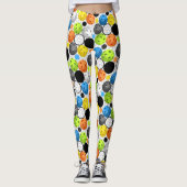 多色刷りのPickleballパターンレギンス レギンス (正面)