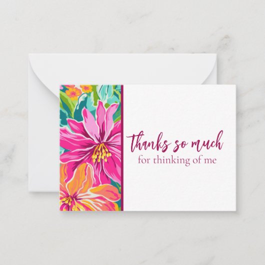 多色名門私立校風のフローラありがとう ノートカード (正面)