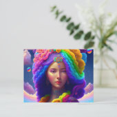 多色女性ファンタジーAI Generated Art ポストカード (スタンド正面)