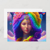 多色女性ファンタジーAI Generated Art ポストカード (正面/裏面)