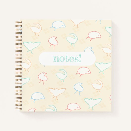 多色愚かな鳥スパイラルノート ノートブック (正面)