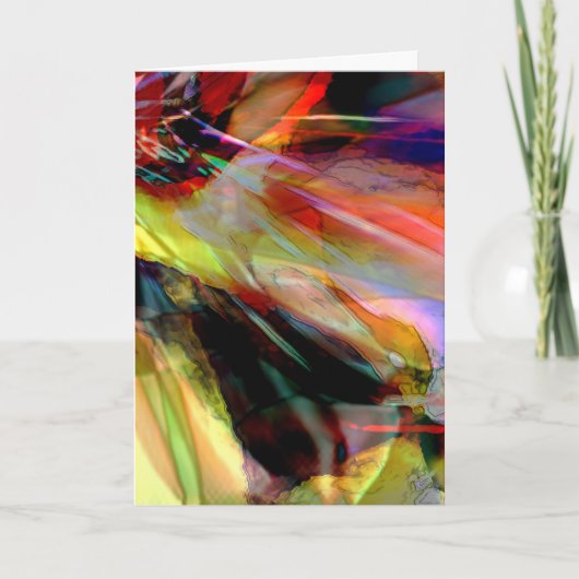 多色抽象芸術（赤黄色） カード (正面)