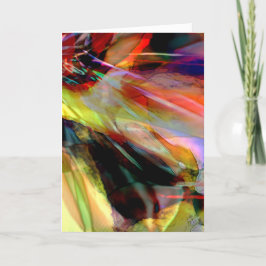 多色抽象芸術（赤黄色） カード