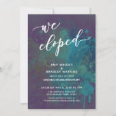 多色抽象「私たち秘密結婚しました」スクリプト受付 招待状 (正面)