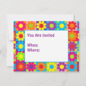 多色数々ののフラワーパワー 招待状 (裏面)