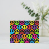 多色数々のの平和サイン ポストカード (スタンド正面)