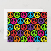 多色数々のの平和サイン ポストカード (正面/裏面)