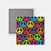 多色数々のの平和サイン マグネット (正面/裏面)