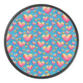 多色水彩ハート型ホッケーパック アイスホッケーパック (正面)