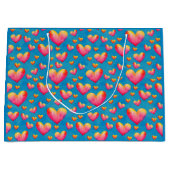 多色水彩ハート ギフトバッグ (正面)