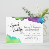 多色水彩ブランチ&バブリースクリプト 招待状 (スタンド正面)