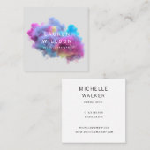 多色煙効果モダン スクエア名刺 (正面/裏面)