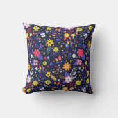 多色花葉プリント枕 クッション (正面)