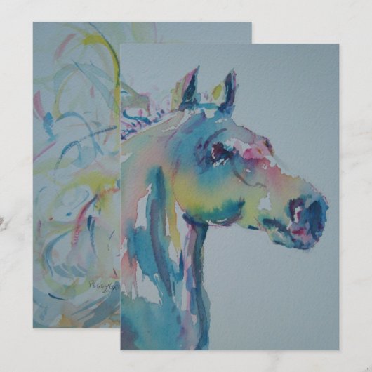 多色馬 サンキューカード (正面/裏面)