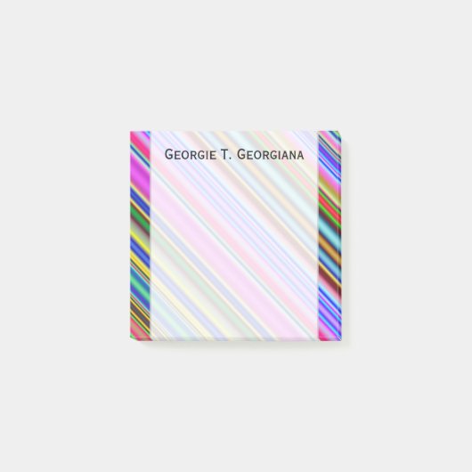 多色鮮やかのパタストライプーン ポストイット (正面)